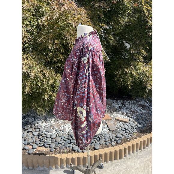 Ulla Johnson Ardith 8 Blouse Heliotrotrope Cotton Purple Floral Ruffle Romantic - Picture 2 of 4